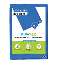Mipatex Tarpaulin / Tirpal 12 Feet x 18 Feet 200 GSM (Blue)